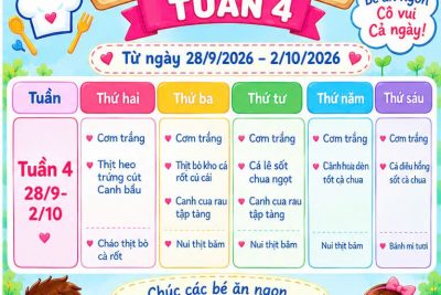 Thực đơn tuần 1 tháng 9/2026