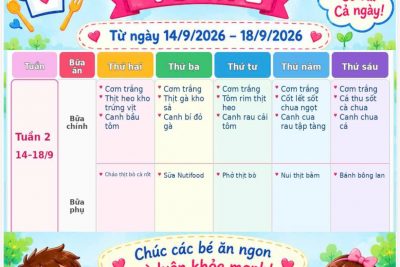 Thực đơn tuần 1 tháng 9/2026